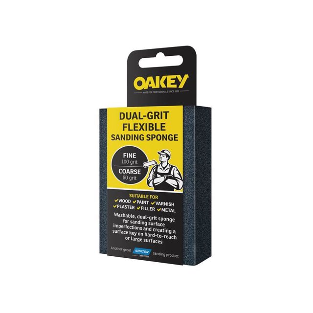Oakey - Dual-Grit Flexible Sanding Sponge Fine/Coarse