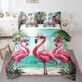 thumbnail image 1 of YST Pink Flamingo Bedding Set, 7-Piece, Tropical Marine Theme, King Size, 1 of 6