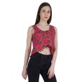 thumbnail image 4 of Moomaya Crop Top à Franges Imprimé pour Femmes, Blouse d'Été Sans Manches à Boutons, 4 of 7