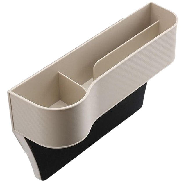 mmirethe Gap Filler Organizer High Performance with Cup Holder Beige Left 1Set