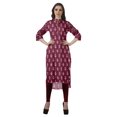 thumbnail image 2 of Moomaya Kurti en Coton à Col Mandarin pour Femmes, Longueur Genou, Imprimées, Robes Grande Taille, 2 of 6