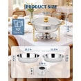 thumbnail image 4 of Plats Anti-Frottement pour Buffet, Ensemble de 2, Serveurs de Buffet Ronds de 5 QT et Ensemble de Réchauds avec Couvercle en Verre, Support et Plateau d'Égouttement, Réchauds en Acier Inoxydable pour Traiteurs et Fêtes, 4 of 13