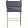 thumbnail image 3 of Meridian Furniture Caleb Gray Velvet Counter Stool (Set of 2), 3 of 5