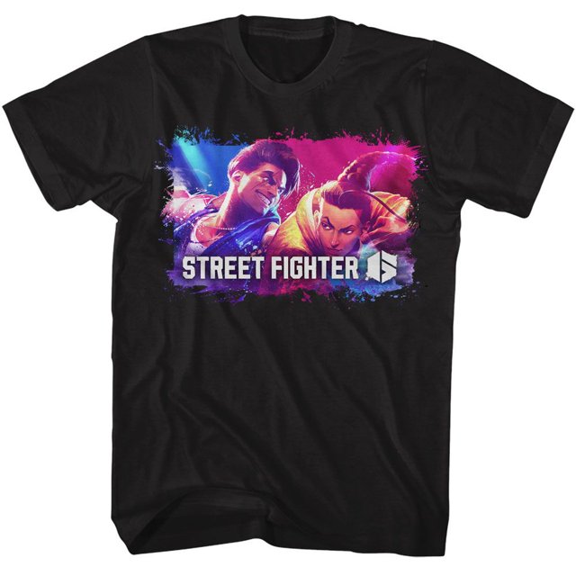 Street Fighter T-Shirt Noir pour Adulte à Éclaboussures 5TG
