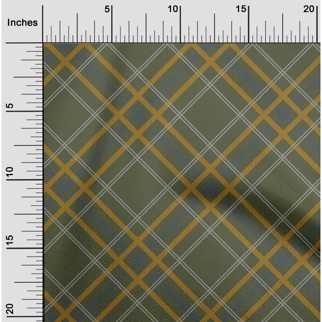 oneOone Cotton Cambric Fabric Tartan Check Decor Fabric Printed BTY 56 Inch Wide