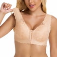 thumbnail image 1 of WRKEKC Wireless Bras for Women Front Closure Bra with Lace Trim and Push Up Padding for Light Support, 1 of 8