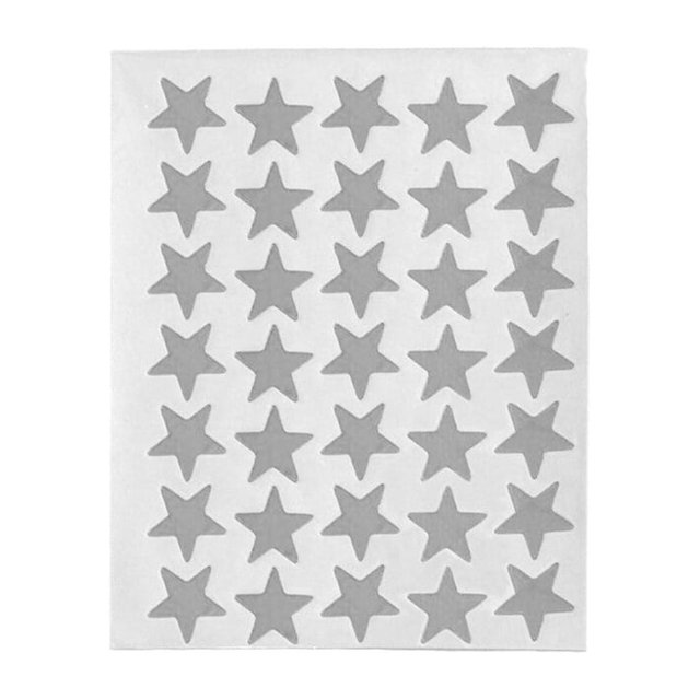10 Sheets Award Flash Sticker Five-pointed Star Removable Decorations Mother Praise Label Decorations Reward Decals Children Students Silver
