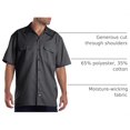 thumbnail image 4 of Dickies Mens Short-Sleeve Work Shirt, 5X, Charcoal, 4 of 8