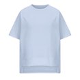 thumbnail image 4 of Plebaso T-shirts Surdimensionnés pour Garçons Filles Manches Courtes Décontractés T-Shirts Unis Enfants Col Rond Hauts Légers, 4 of 5