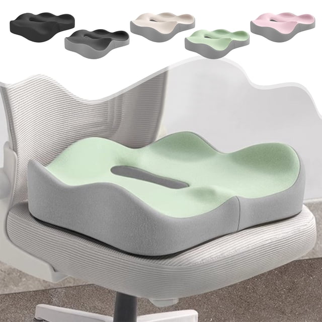 Wzzjkit Car Seat Cushion Thick Ergonomic Coccyx Support, Seat Cushion Pad Thick Comfortable Seat Protector for Car Seat Office Chair Home Use, Car Seat Cushions for Driving Non Slip Bottom