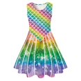 thumbnail image 1 of HAJGJP Robe d'Été pour Fille Robe d'Été Sans Manches pour Filles pour Usage Quotidien et Fêtes Bleu Foncé, 8-9 Ans, 1 of 2