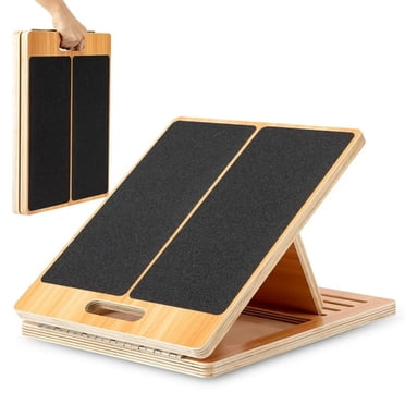StrongTek Portable Wooden Slant Board, Stretch and Mobility Board  5-Level Incline Non-Slip Surface for Calf Stretching, Squats, Physical Therapy