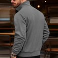 thumbnail image 4 of LNWUY Mens Corduroy Jacket Button Down Long Sleeve Shacket Casual Lapel Cargo Work Shirts Lightweight Textured Soft Tops Gray L, 4 of 6