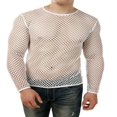 thumbnail image 2 of Men‘s Vest Undershirt Mesh Breathable Hollow Tank Tops Openwork See Through Shirt, 2 of 4