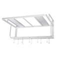 thumbnail image 3 of Microwave Rack Shelf, Wall Mounted Space Aluminum Double Layers Hanging Microwave Oven Rack Stand with 10 Hooks, Kitchen Storage Shelf Organizer Microwave Bracket Oven Rack Stand, 3 of 7