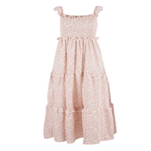 Mother Daughter Matching Dress Ruffled Floral Boho Sleeveless Dress