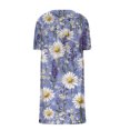 thumbnail image 4 of Ovzne Robes d'Été pour Femmes 2025 Robe pour Femme Robes d'Été pour Femmes avec Poches Imprimées Robes Amples à Col en V Manches Courtes Robes de Vacances Manches Courtes Imprimées Liquidation, 4 of 5