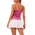 thumbnail image 3 of INSPIRE CHIC Women's Velvet Ruched Front Party Clubwear Tank Top M Hot Pink, 3 of 6