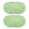 thumbnail image 1 of Unique Bargains 2 Pelotes Fil Velours Fil Chenille 87,49 Verges Polyester Fil Doux pour Couverture 2 Pcs Vert Pâle, 1 of 7