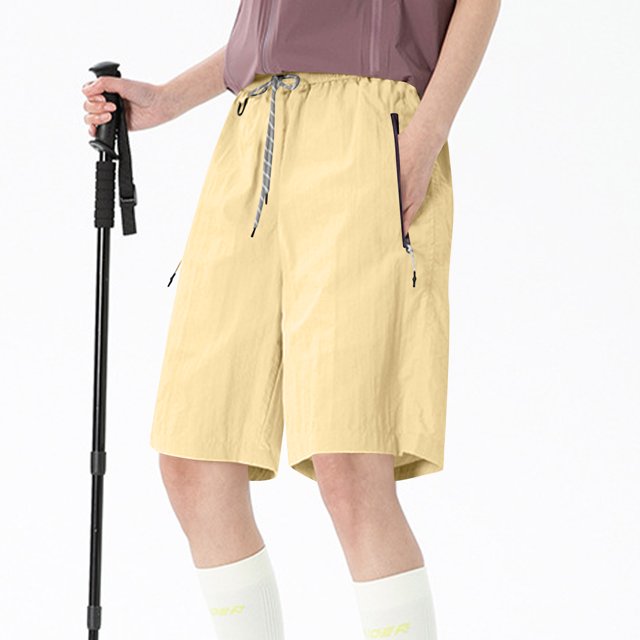 TMOYZQ Shorts de Randonnée pour Femmes Légers à Séchage Rapide Shorts de Golf Résistants à l'Eau avec Poches à Fermeture Éclair