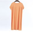 thumbnail image 4 of Besolor Chemises de Nuit Grande Taille pour Femmes Été Confortables à Manches Courtes Col Ras du Cou Vêtements de Nuit Chemises de Sommeil Robe de Nuit, 4 of 6