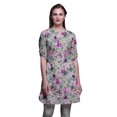 thumbnail image 1 of Bimba Kurtis Indiennes Courtes pour Femmes Tunique Imprimée Chemise à Manches Roulées, 1 of 6