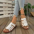 thumbnail image 4 of WLOELOEW Women'S Plus-Size Pointed-Toe Slippers With Strap Soft Sole For Summer White Pu Material Size 6 Us 9.25 Inches, 4 of 7