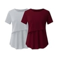thumbnail image 1 of DPTALR Blouse d'Allaitement à Manches Courtes pour Grossesse et Grossesse, Couleur Unie, Col Rond, 1 of 8