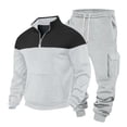 thumbnail image 1 of Mens Long Sleeve, Casual Tracksuit with Hood and Elastic Waist, 1 of 8