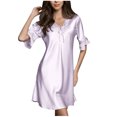 thumbnail image 2 of Robe d'Été pour Femmes 2024 Mode Grande Taille Manches Courtes Robe à Col en V Rabais de 50 % Liquidation!, 2 of 5