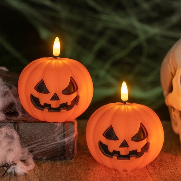 JZCHUNTOY Veilleuse Citrouille 1 Pce, Lampe Décorative à Lumière Chaude à Piles avec Boutons, Mignonne Lumière Douce Lampe de Nuit Décorative Portable, pour Chambre Fête d'Halloween Bureau Salon Déco