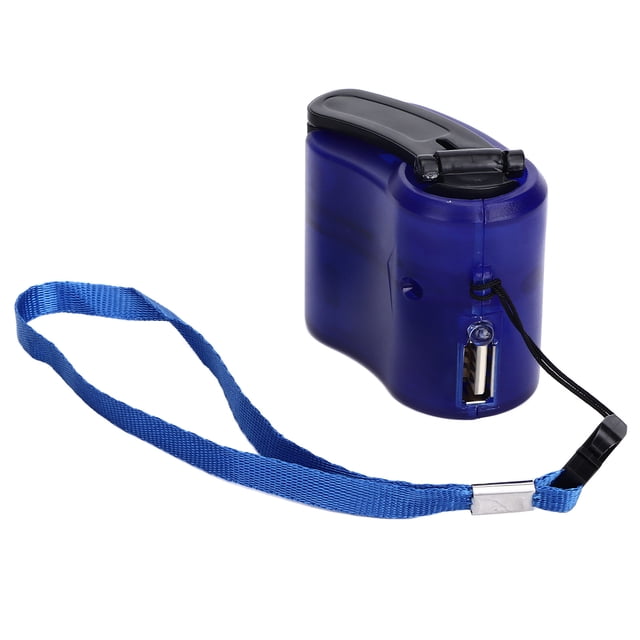 USB Hand Crank Phone Charger , Portable Hand Power USB Charger Lightweight DC5.5V 600mA For Hiking For Camping Blue