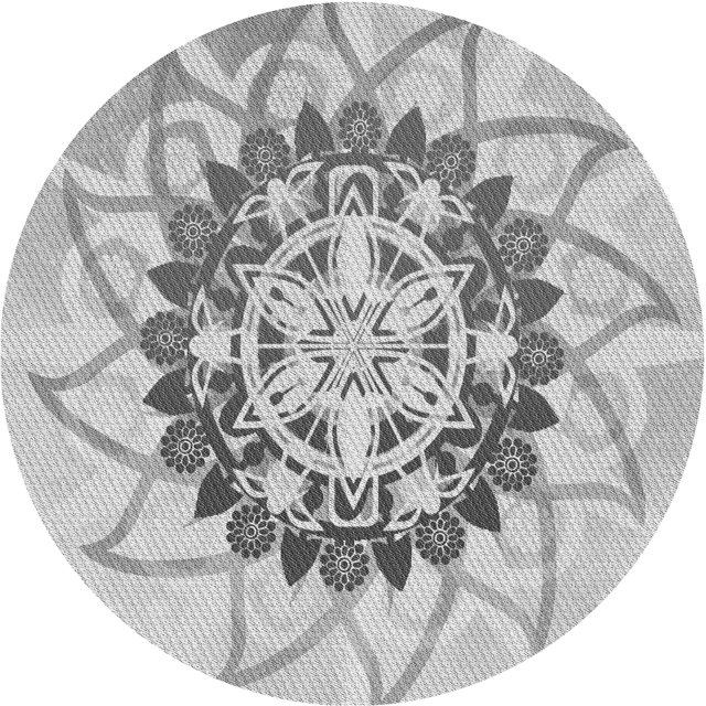 Ahgly Company Tapis de Zone Rond Gris Transitionnel pour Intérieur Lavable à la Machine, 6 Pieds Rond