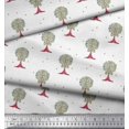 thumbnail image 3 of Soimoi Japan Crepe Satin Fabric Dot & Tree Block Print Fabric by Yard 42 Inch Wide, 3 of 3