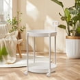 thumbnail image 4 of EGNMCR Home Coffee Table Movable Shelf Sofa Side Table Cart Bedside Shelf With Wheels Shelf Living Room Double Tier Organizer, 4 of 6
