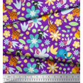 thumbnail image 2 of Soimoi Modal Satin Fabric Floral,Bird & Animal Cartoon Decor Fabric Printed Yard 42 Inch Wide, 2 of 3