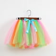 thumbnail image 2 of Quotay Girls Skirt Kids Holiday Party Color-Block Mesh Dance Tutu Skirt Pink,S, 2 of 3