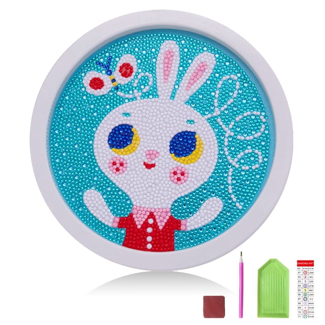 5D DIY Mini Diamond Painting Pen Canvas Kit Cross-stitch Children Acrylic Rhinestones Embroidery Educational Toy Art with Frame Type 8