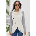 thumbnail image 3 of Pulls Femmes Chauds Asymétriques Tricotés Col Roulé Unis Enveloppants Manches Longues Chemises Tops Décontractés TG, 3 of 5
