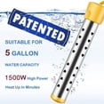 thumbnail image 2 of Jovati 1500W Stainless Steel Immersion Heater for Inflatable Swimming Pools up to 1500W, 2 of 9