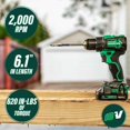 thumbnail image 4 of Metabo HPT 18V MultiVolt Cordless Driver Drill Kit | 620 in-lbs of Torque | Compact | Reactive Force Control | 22 + 1 Clutch Settings | LED Light | Belt Hook | Lifetime Tool Warranty | DS18DEX, 4 of 8