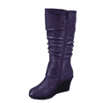thumbnail image 3 of Bottes Mode pour Femmes à Fermeture Éclair Hauteur Genou, Talon Compensé Décontracté, Chaussures d'Hiver ( Violet, 11 ), 3 of 5