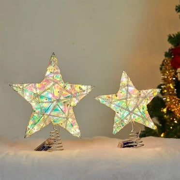Wzzjkit Color Christmas Tree Topper Decoration Lights Five Pointed Star Christmas Lights Iron Christmas Tree Toppers Lights Tree Top Star