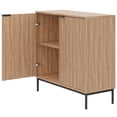 thumbnail image 3 of Nexera Slim 2-Door Storage Accent Cabinet, Light Walnut, 3 of 5