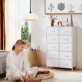 thumbnail image 2 of EDX Commode à 10 Tiroirs pour Chambre, Tour d'Organisation de Rangement en Tissu, Armoire, Blanc, 2 of 9