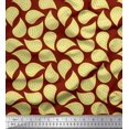 thumbnail image 1 of Soimoi Red Poly Georgette Fabric Artistic Leaves Print Fabric by Yard 52 Inch Wide, 1 of 3