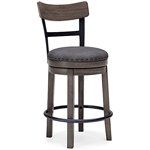 Signature Design by Ashley Caitbrook Casual 24.13" Tabouret pivotant en contre-hauteur, gris