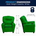 thumbnail image 3 of Contemporary Green Vinyl Kids Recliner with Cup Holder, 3 of 9