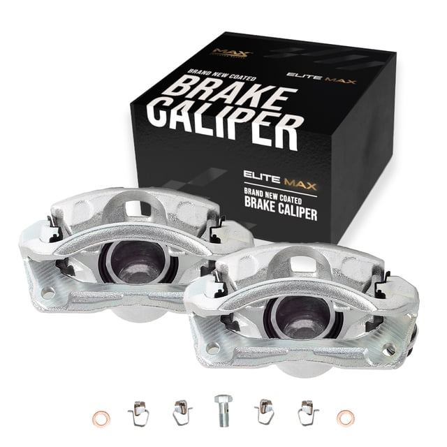Max Advanced Brakes – EliteMAX Rear Brake Caliper Set for 2000-2005 VW Jetta, Driver & Passenger Side, Geomet Coated, Hardware Included, Disc Brake Caliper Assembly w/ Bracket
