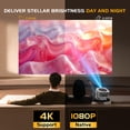 thumbnail image 3 of [Applis Intégrées] GKLPO Projecteur 4K avec Wi-Fi et Bluetooth, Projecteur de Films 16000L avec [Focus Électrique et Trapèze Automatique], Projecteur Extérieur Portable Rotatif à 270° pour HDMI, USB, Téléphone, 3 of 8